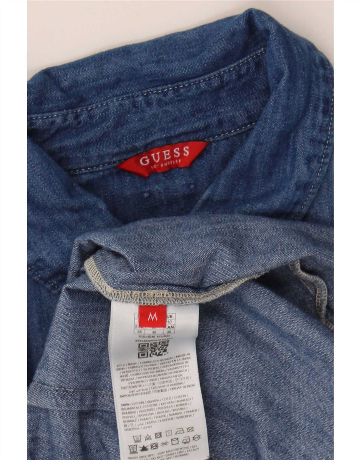 Guess Dame Denim Shirt UK 10 Small Blue Cotton