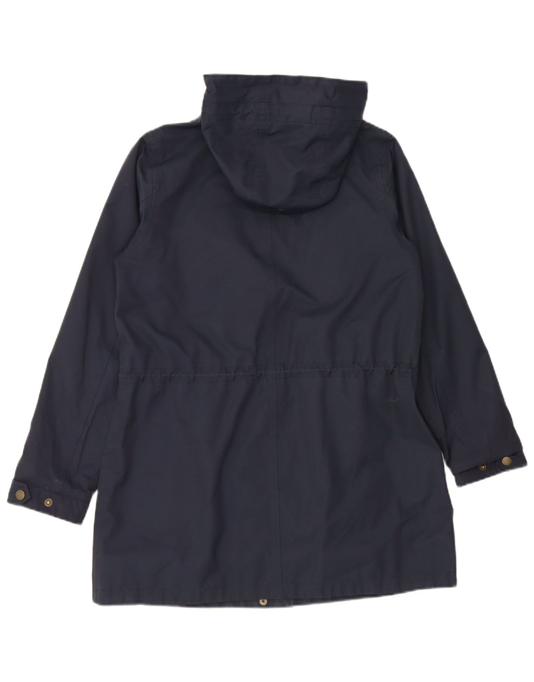 Fat Face Dame Hætte Regnjakke UK 12 Medium Navy Blue Bomuld