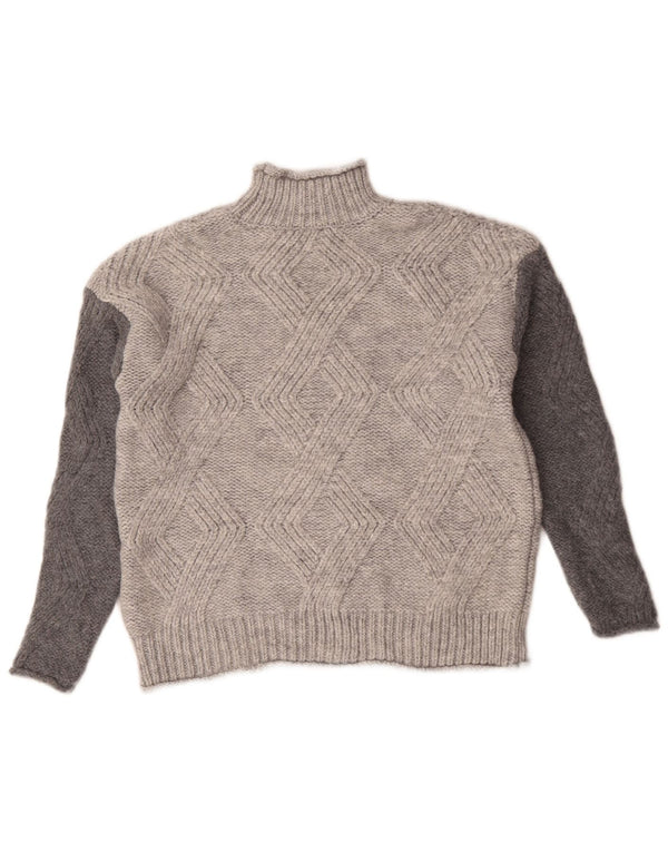 Marks & Spencer Dame Turtle Neck Jumper Sweater UK 10 Small Grey