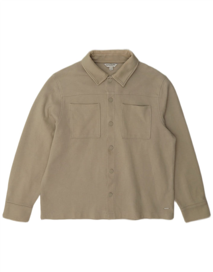 Marks & Spencer Herre Autograph Bomber Jacket UK 40 Large Beige Polyester