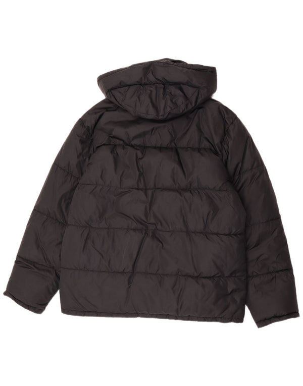 Alberto Aspesi Herre hættepolstret jakke UK 38 Medium Sort Nylon