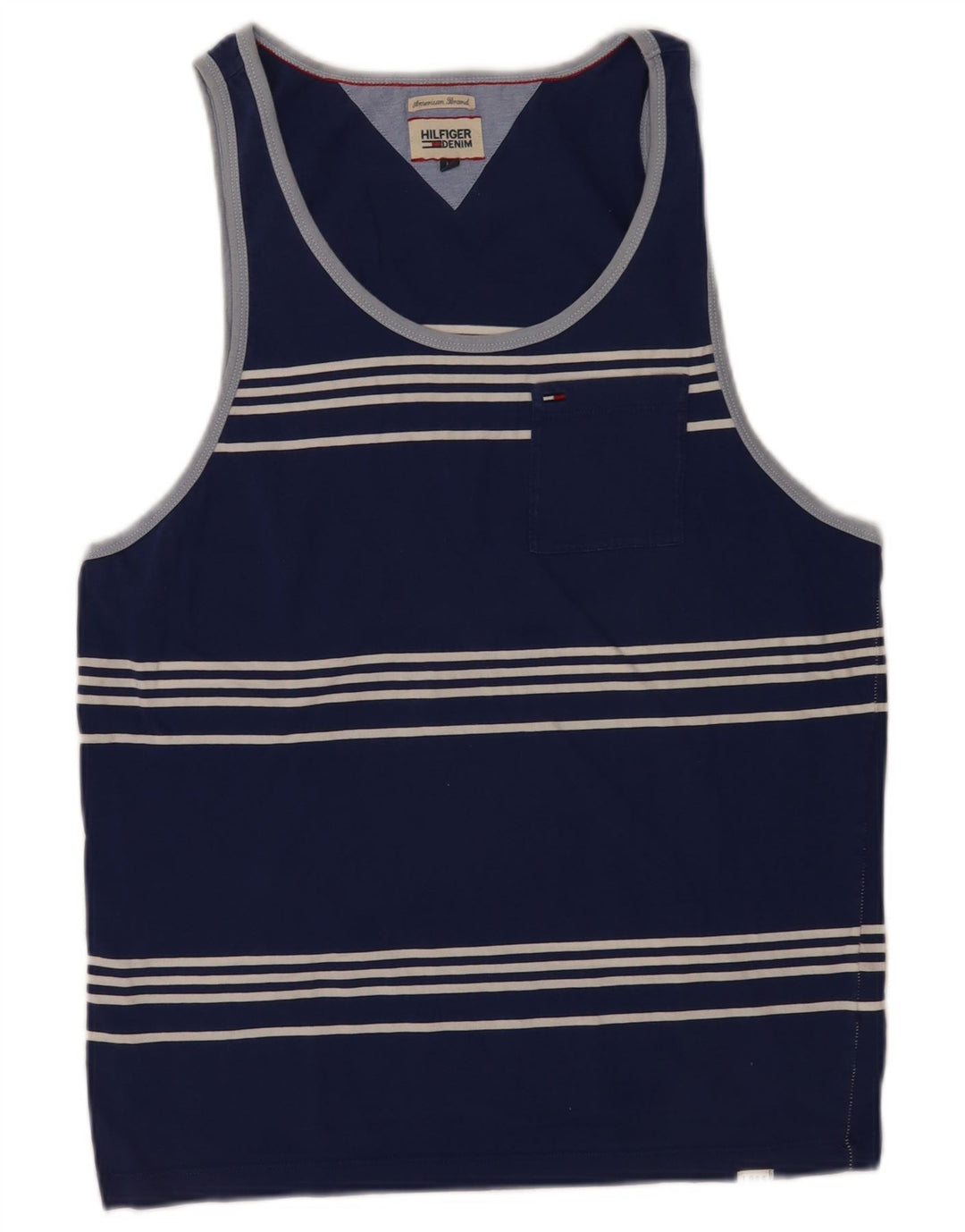 Tommy Hilfiger Herrevest Top Medium Marineblå Stribet Bomuld