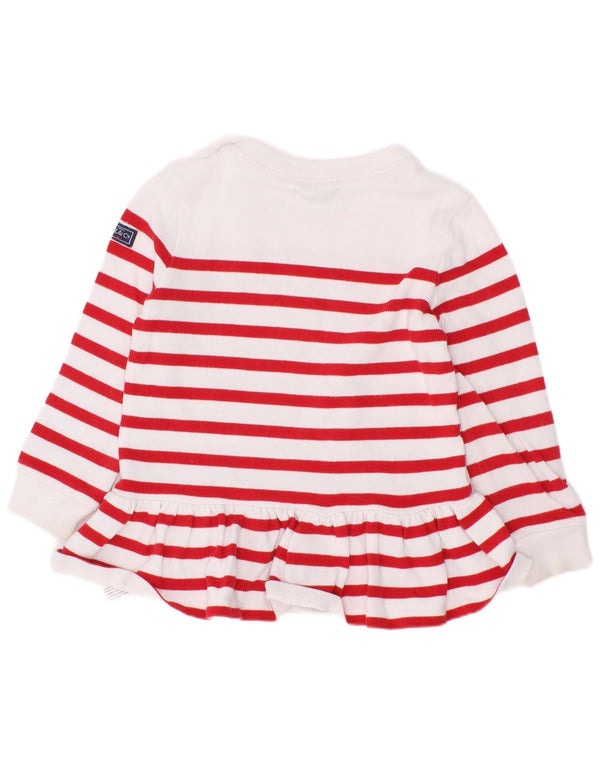 Ralph Lauren Baby Piger Langærmet Jumper Kjole 12-18 måneder Hvidstribet