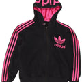 Adidas Dame Grafisk Hættetrøje Sweater EU 42 Medium Sort Bomuld