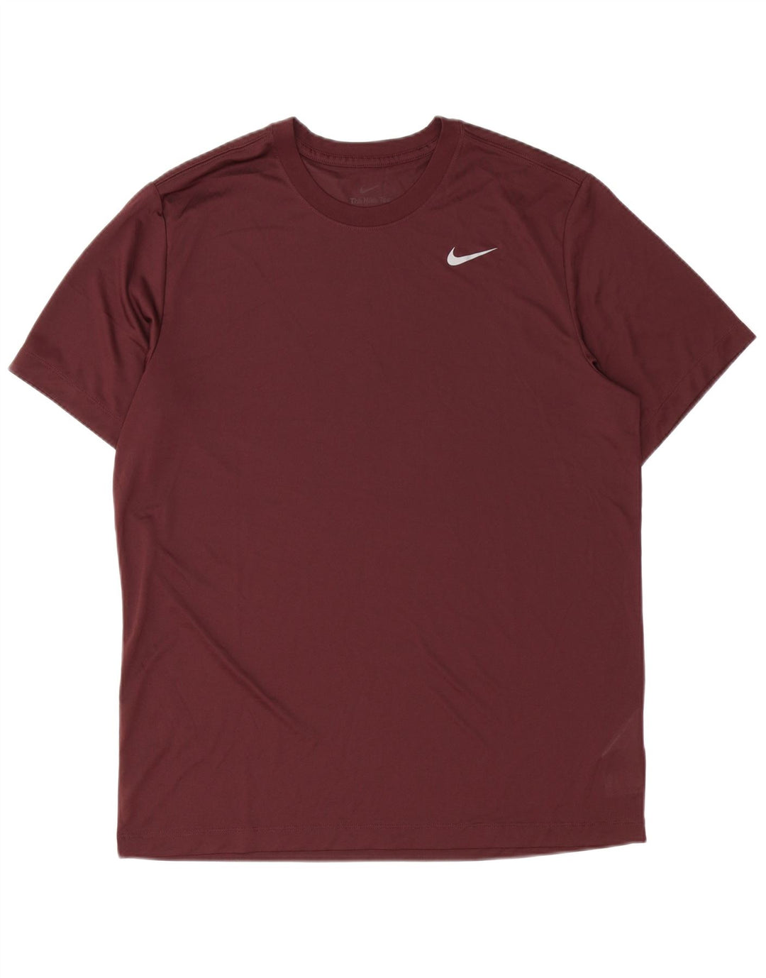 Nike Herre Dri Fit T-Shirt Top Stor Burgundy Polyester
