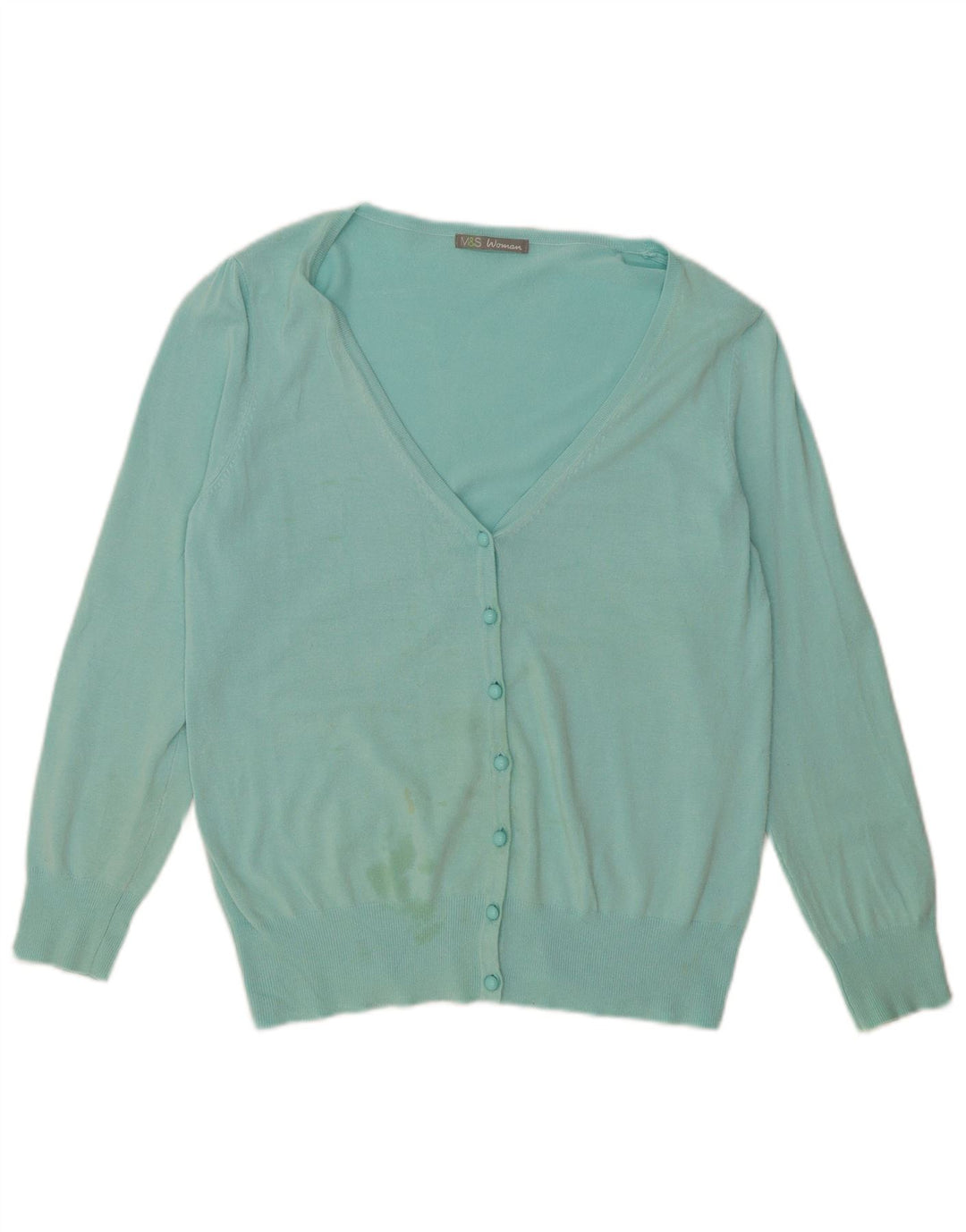 Marks & Spencer Dame Cardigan Sweater UK 14 Stor turkis