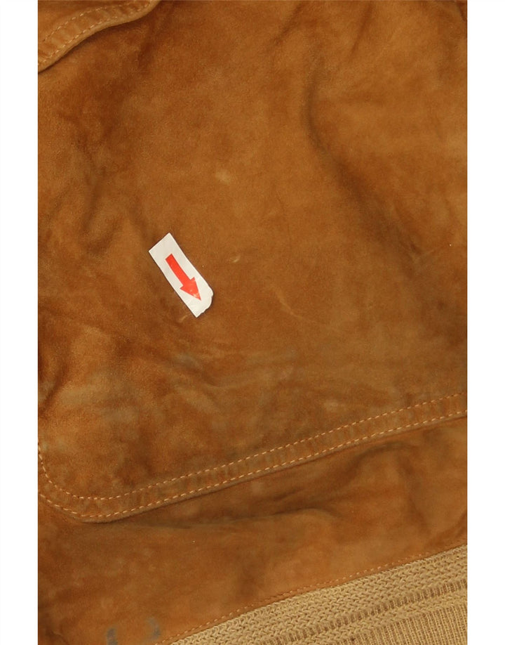 Vintage herre ruskind bomberjakke UK 44 2XL brunt læder