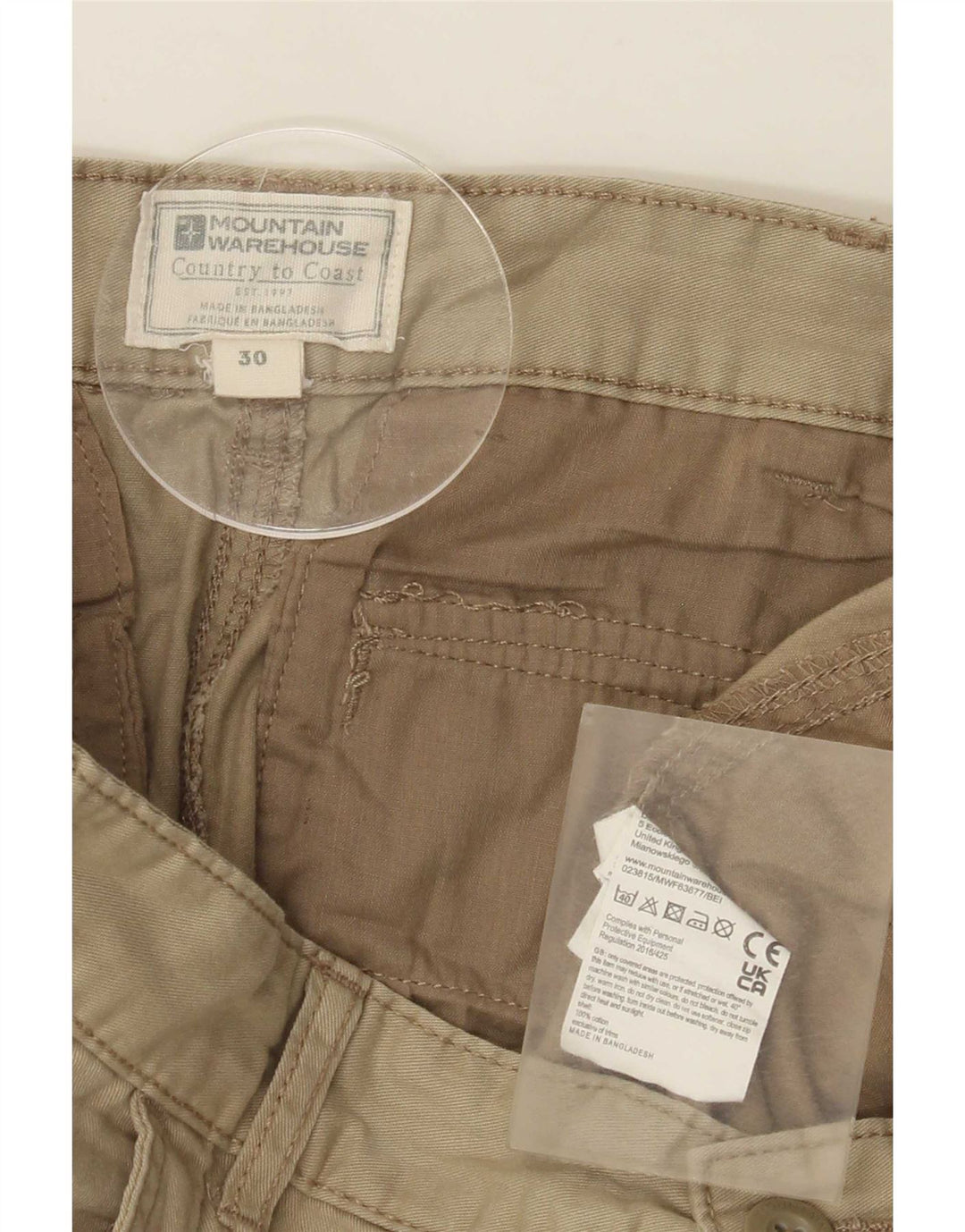 Mountain Warehouse Herre Cargo Shorts Medium W30 Khaki Bomuld