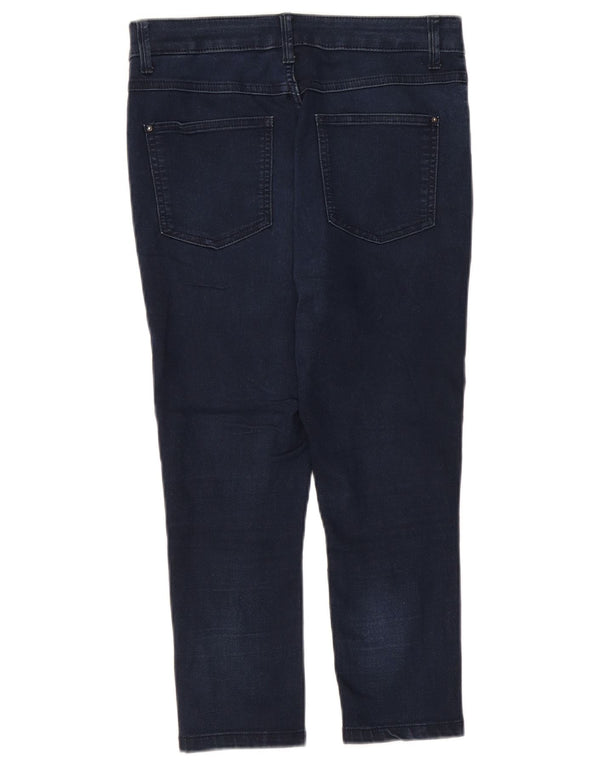 Marks & Spencer Dame Capri Jeans UK 10 Small W27 L21 Marineblå Bomuld