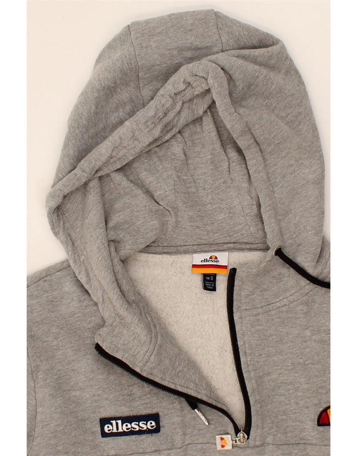 ELLESSE Mens Zip Neck Hoodie Jumper Small Grey Cotton Vintage Ellesse and Second-Hand Ellesse from Messina Hembry 
