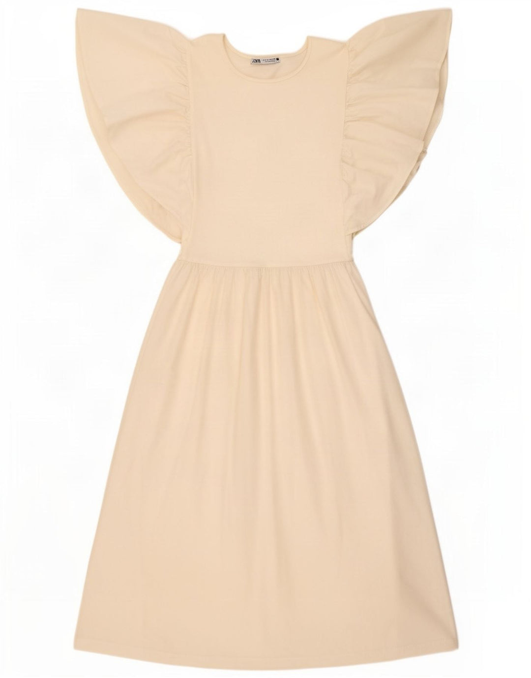 Zara Dame T-Shirt Kjole UK 12 Medium White Polyester