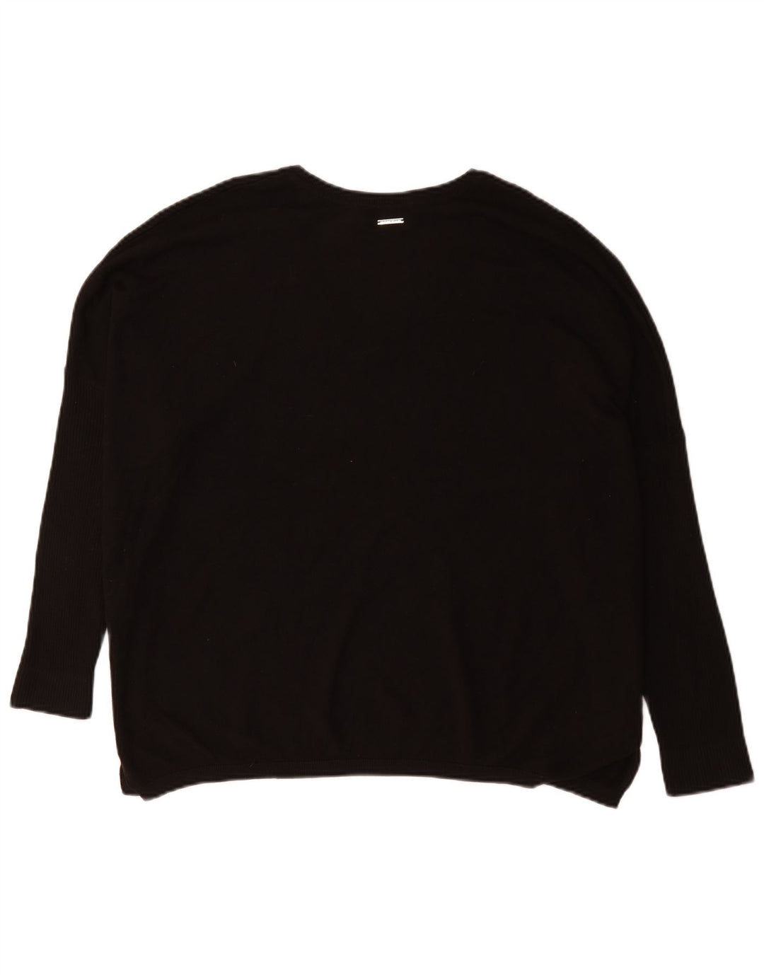 Dkny Dame Oversized Grafisk V-hals Jumper Sweater UK 16 Large Black