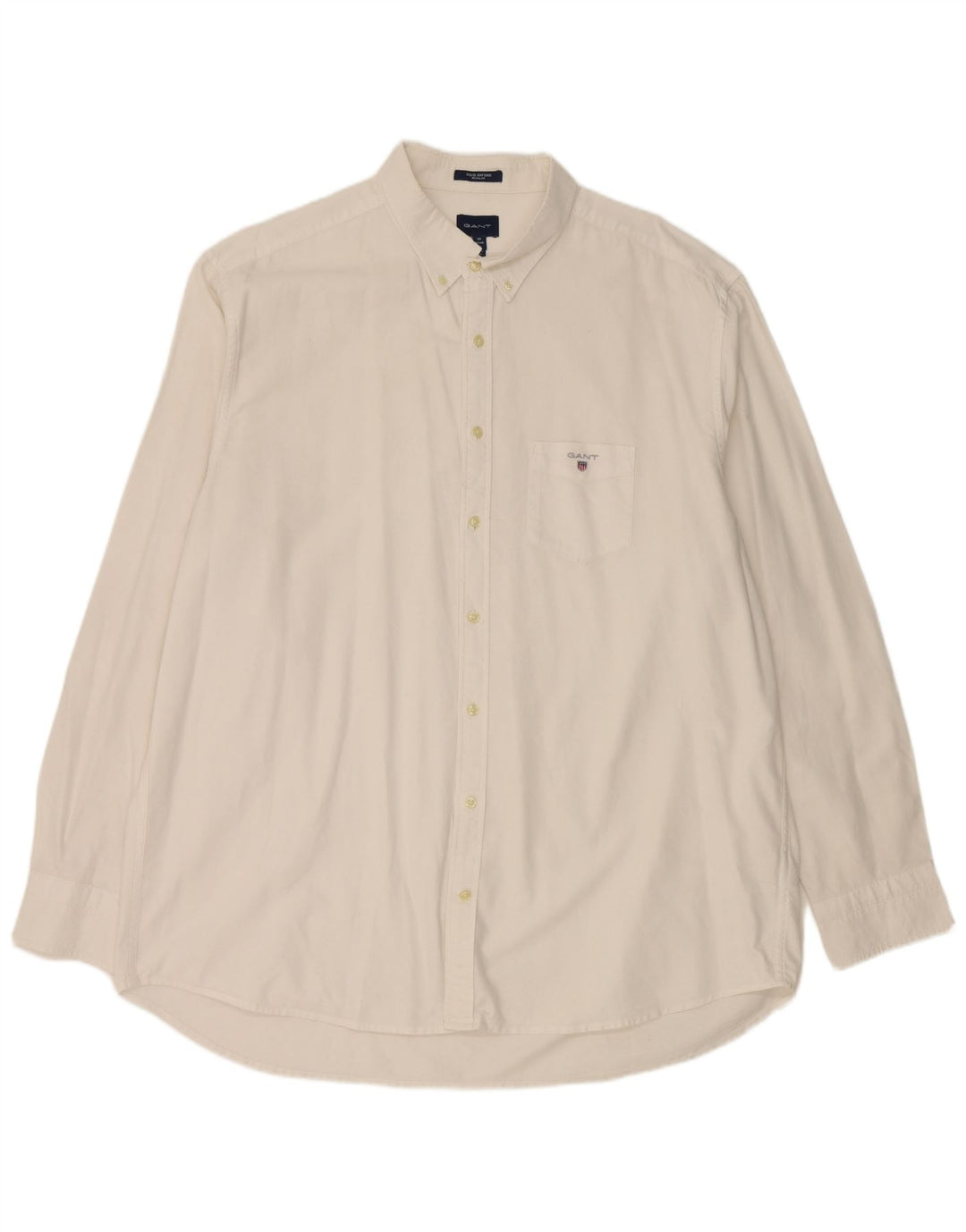 Gant Herre Regular Fit Skjorte Størrelse 47/48 19 3XL Hvid Bomuld
