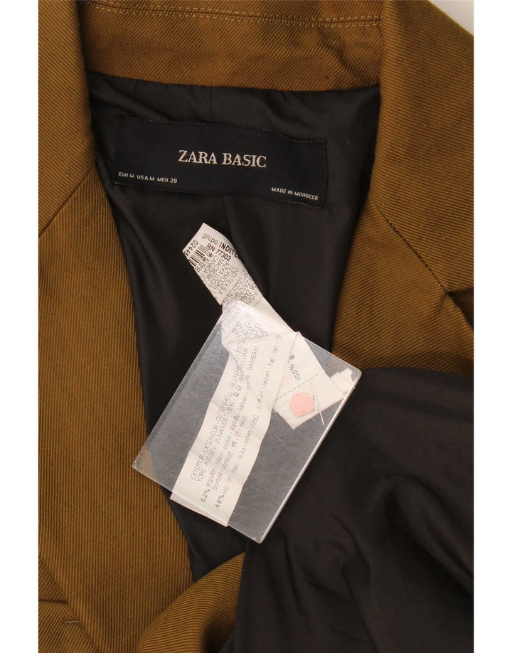 Zara Dame Overfrakke UK 14 Medium Khaki Bomuld
