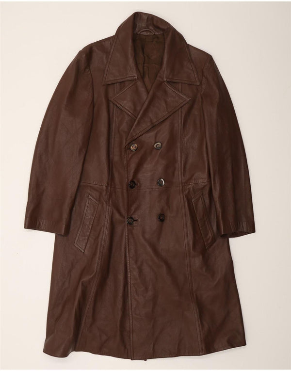 VINTAGE Læderfrakke til mænd UK 38 medium brunt læder