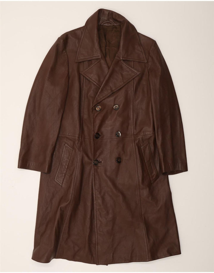 VINTAGE Læderfrakke til mænd UK 38 medium brunt læder