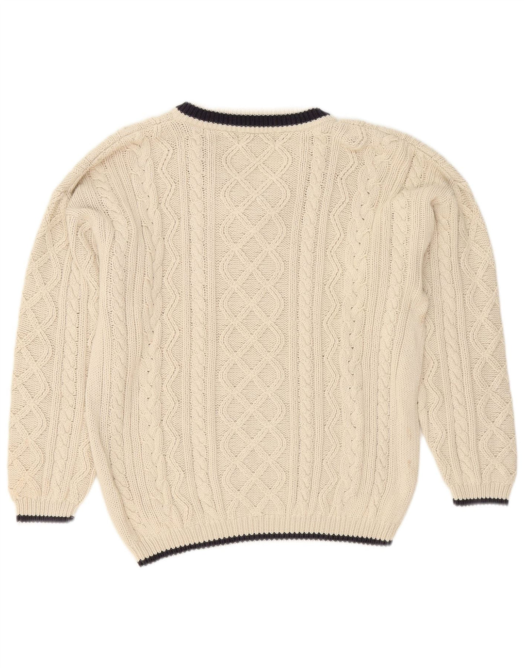 Cotton Republic Herre V-hals sweater Medium Off White Bomuld