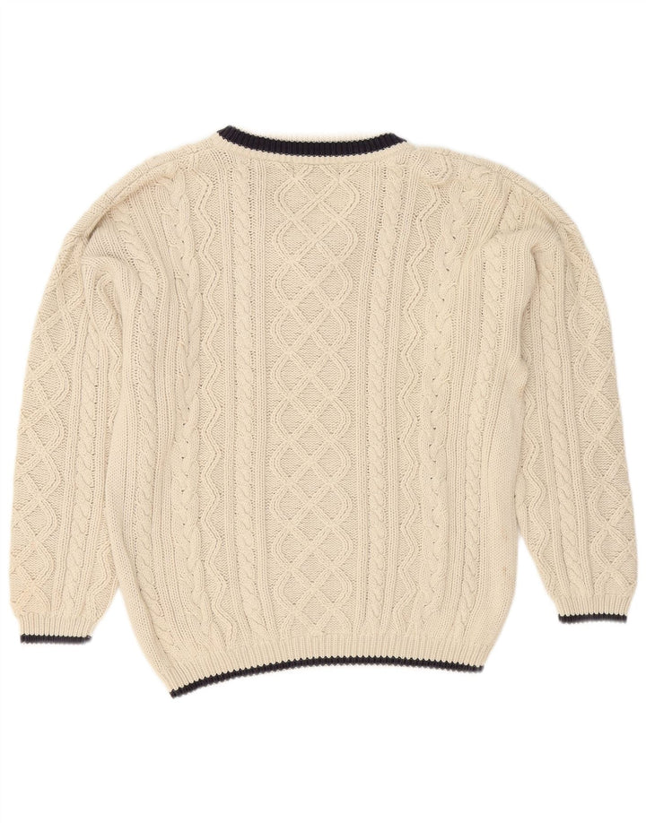 Cotton Republic Herre V-hals sweater Medium Off White Bomuld