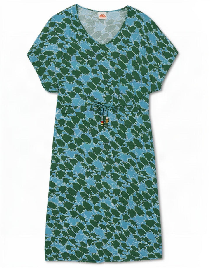 Sundek Womens Abstrakt mønster Shift Dress UK 10 Small Blue Viscose