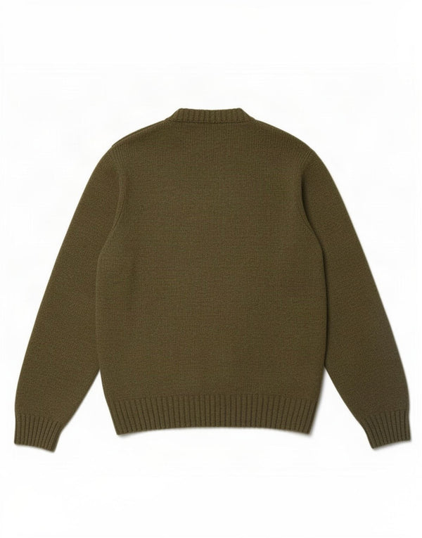 Woolrich Dame Grafisk Crew Neck Jumper Sweater UK 16 Large Green Wool
