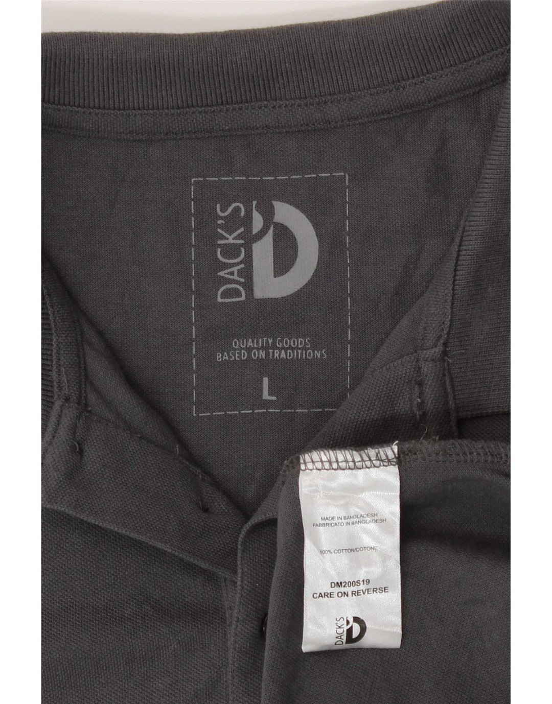 Dacks herre poloshirt, stor grå bomuld