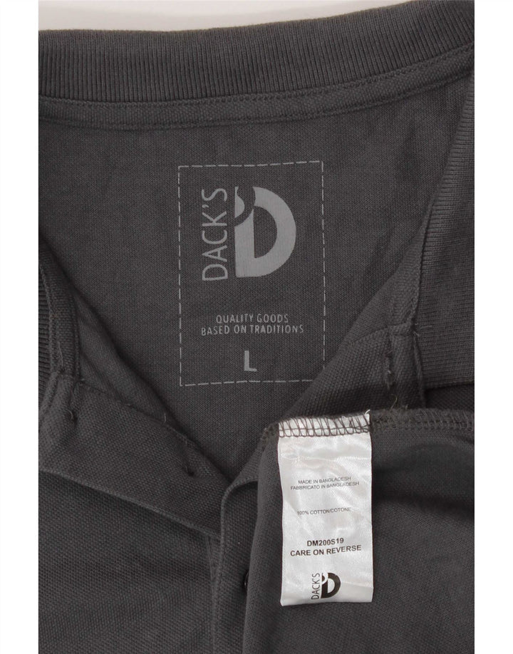 Dacks herre poloshirt, stor grå bomuld