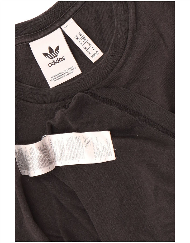 ADIDAS Herre T-Shirt Top Medium Sort Bomuld
