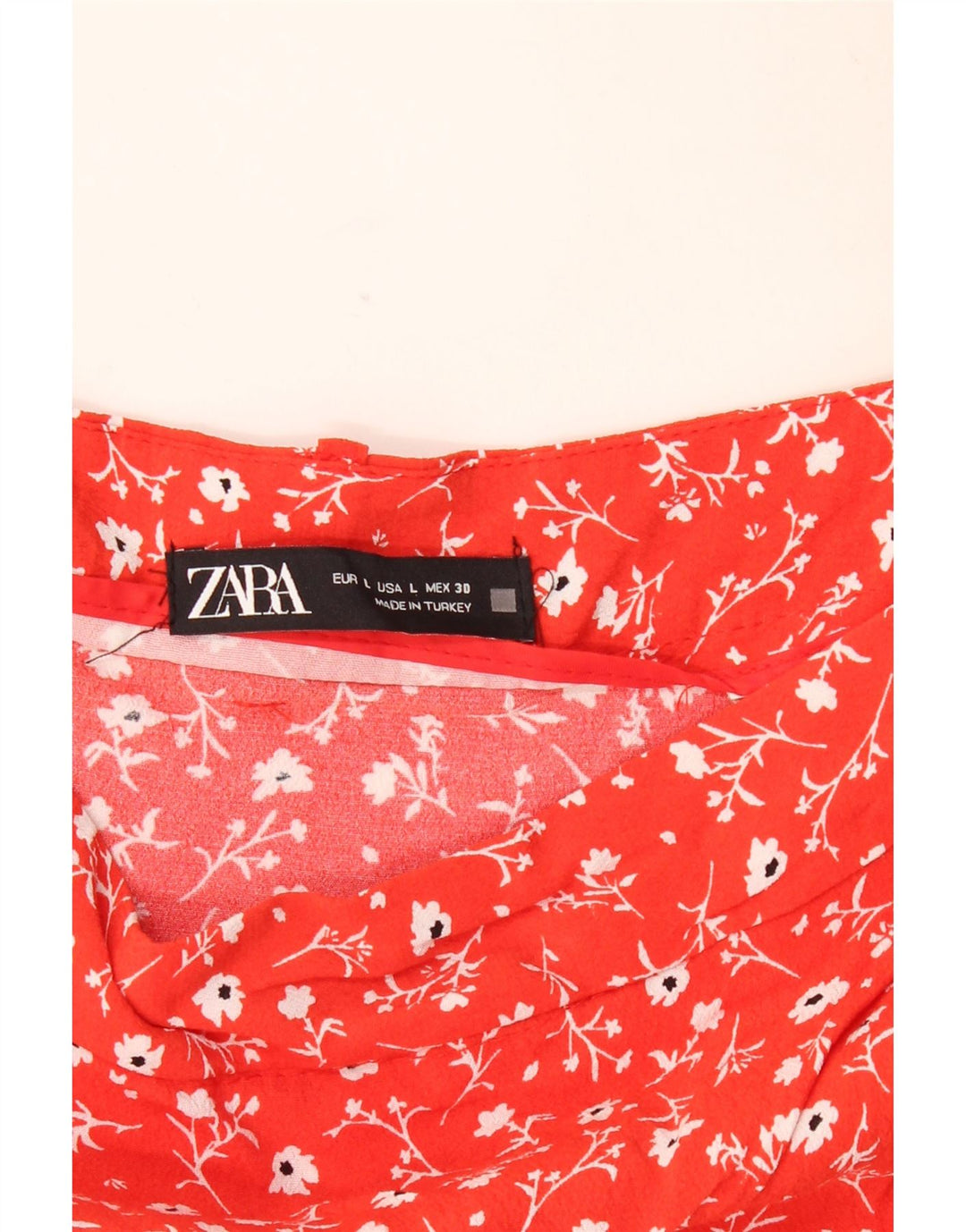 ZARA Womens Skort UK 14 Large Red Floral