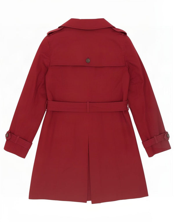 Hobbs Dame Trench Coat UK 14 Stor Bourgogne Bomuld