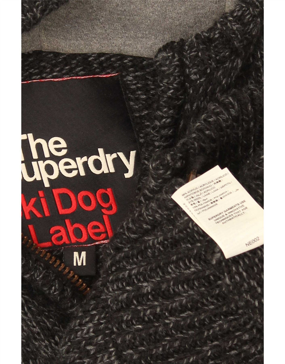 Superdry Cardigantrøje med hætte til mænd Medium Sort Colourblock Akryl