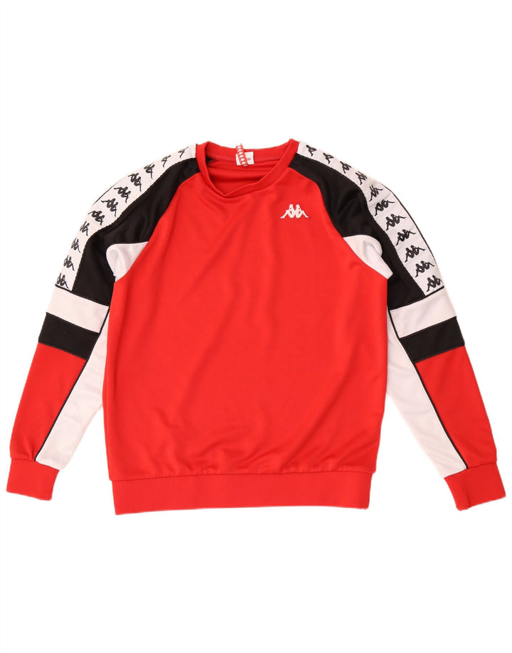 Kappa Herre grafisk sweatshirt Jumper Medium Rød Colourblock Polyester