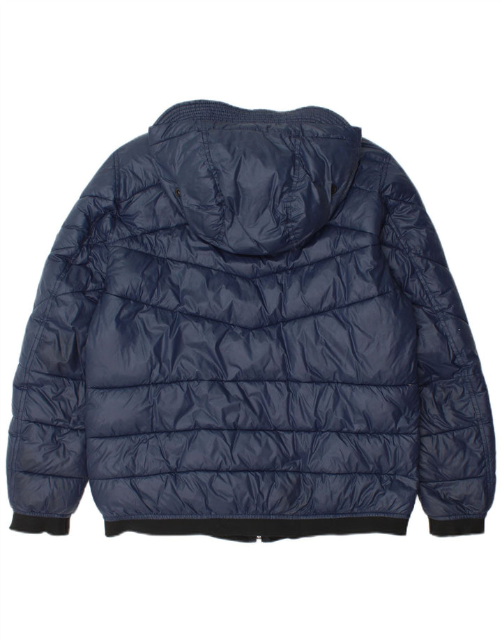 Diesel Herre hættepolstret jakke UK 36 Small Navy Blue Nylon