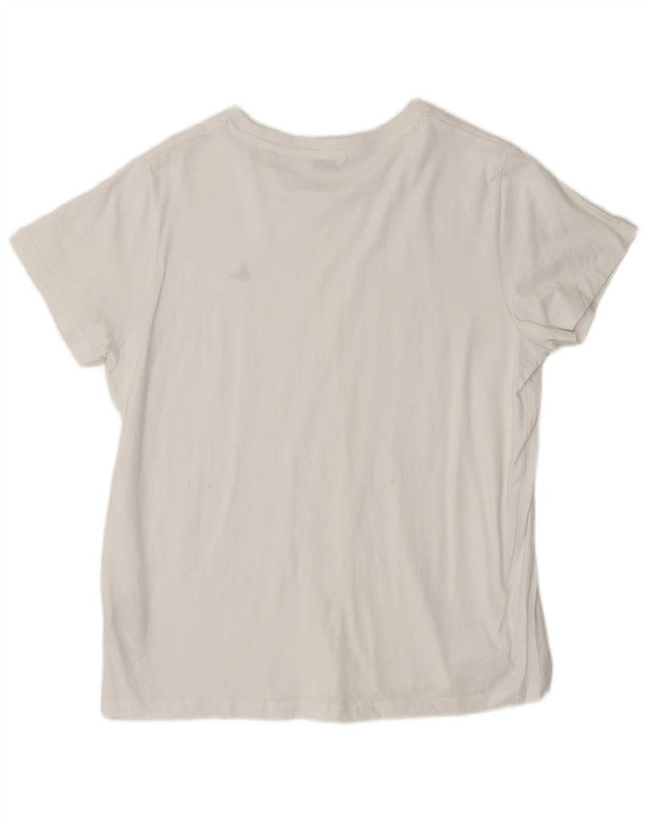 JACK WILLS Dame T-Shirt Top UK 12 Medium Hvid Bomuld