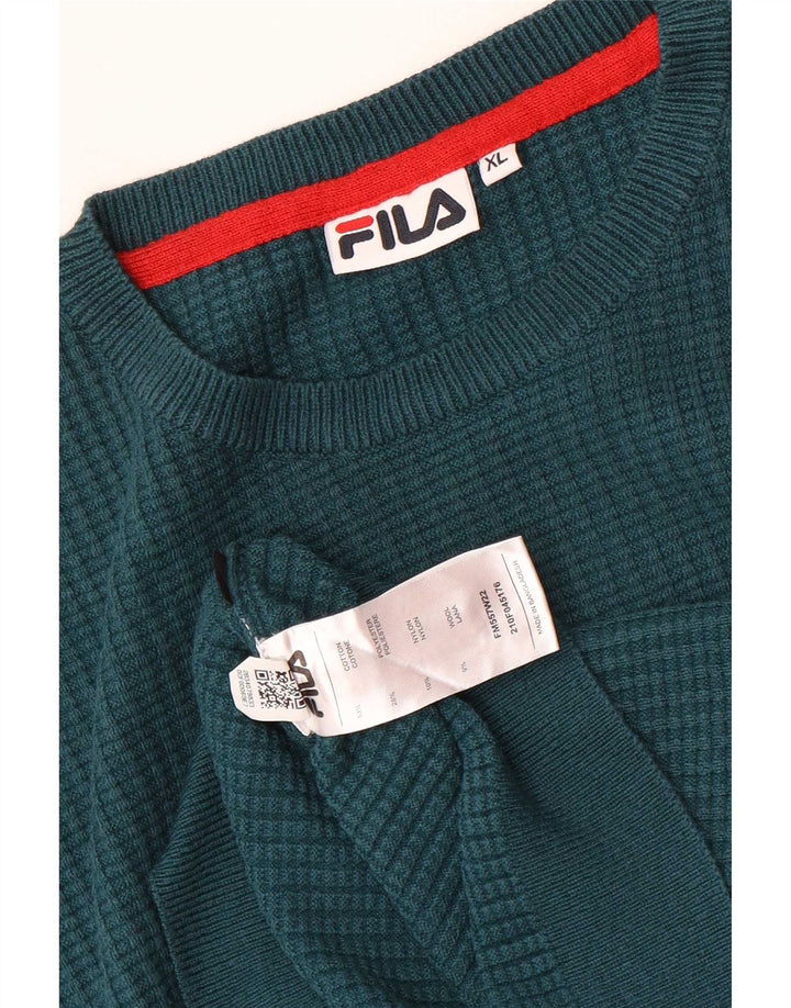 Fila Herre sweater med rund hals XL blå bomuld