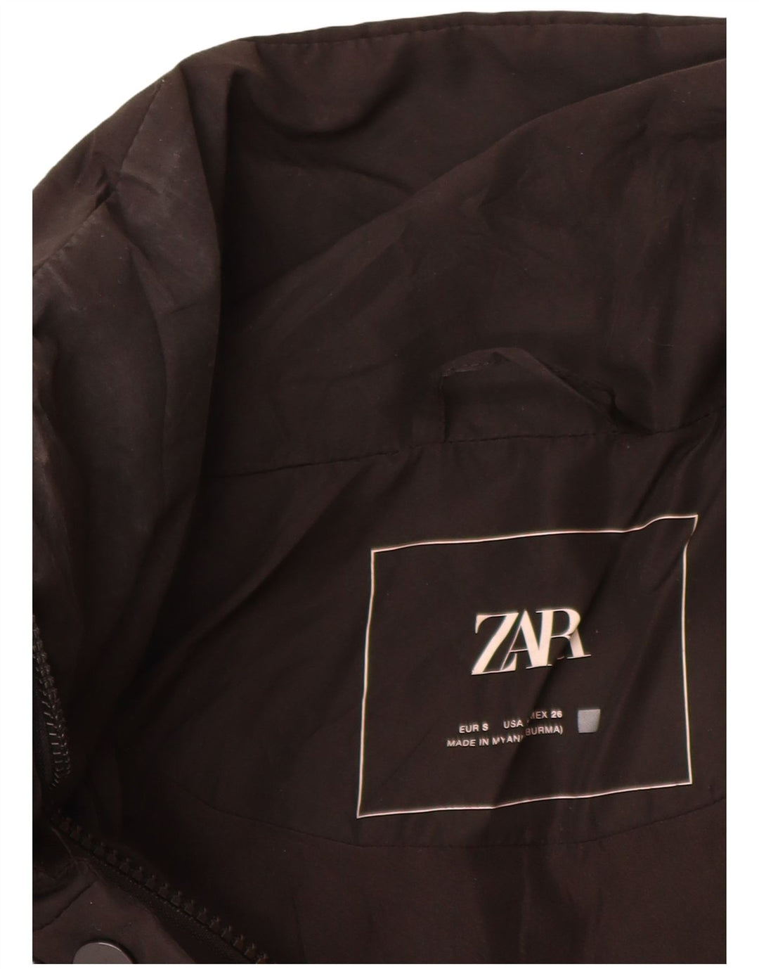 Zara Dame Oversized Polstret Jakke UK 10 Small Black Polyester