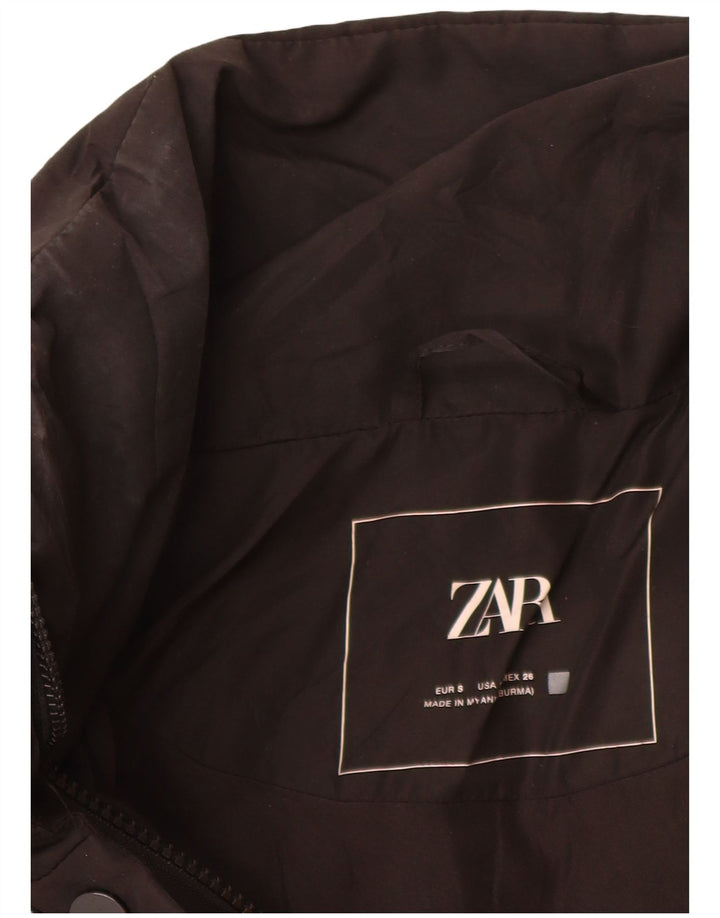 Zara Dame Oversized Polstret Jakke UK 10 Small Black Polyester