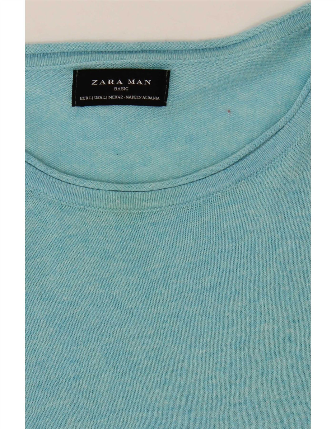 Zara Herre sweater med rund hals, stor blå