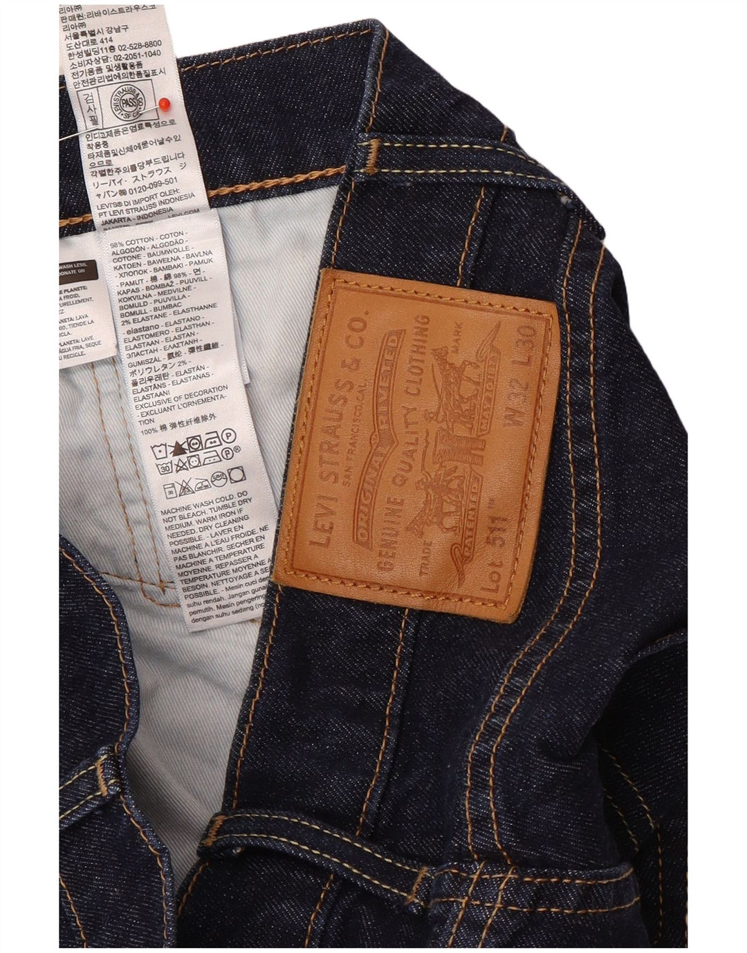 Levi's Herre 511 Slim Jeans W32 L30 Marineblå Bomuld