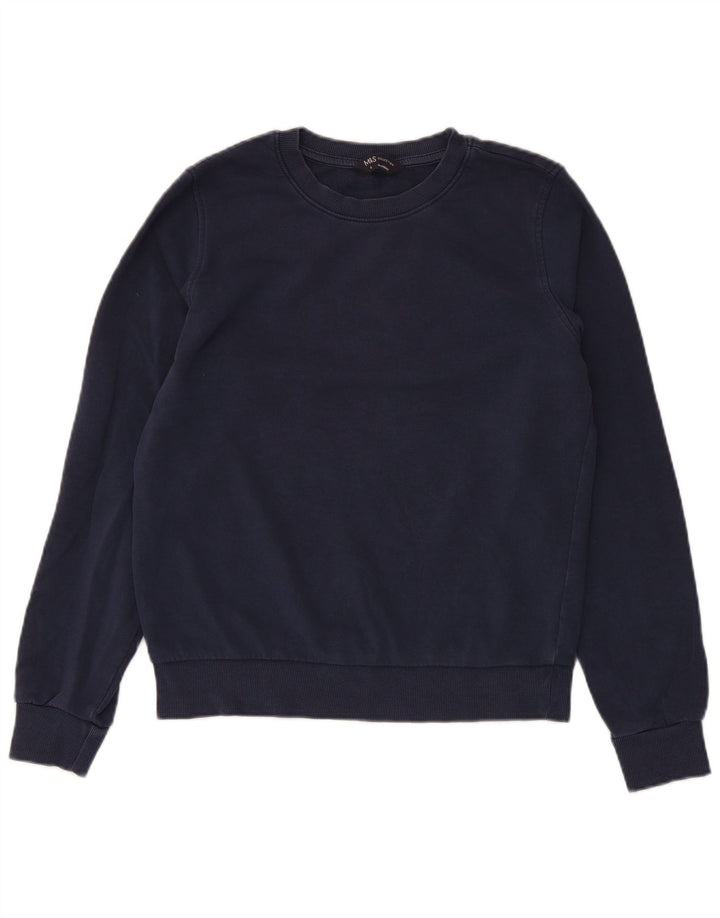 Marks & Spencer Dame Sweatshirt Jumper UK 8 Small Navy Blue Bomuld