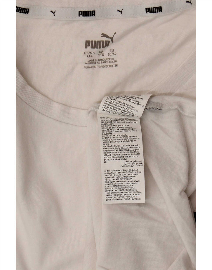 Puma Herre T-Shirt Top 2XL Hvid Bomuld