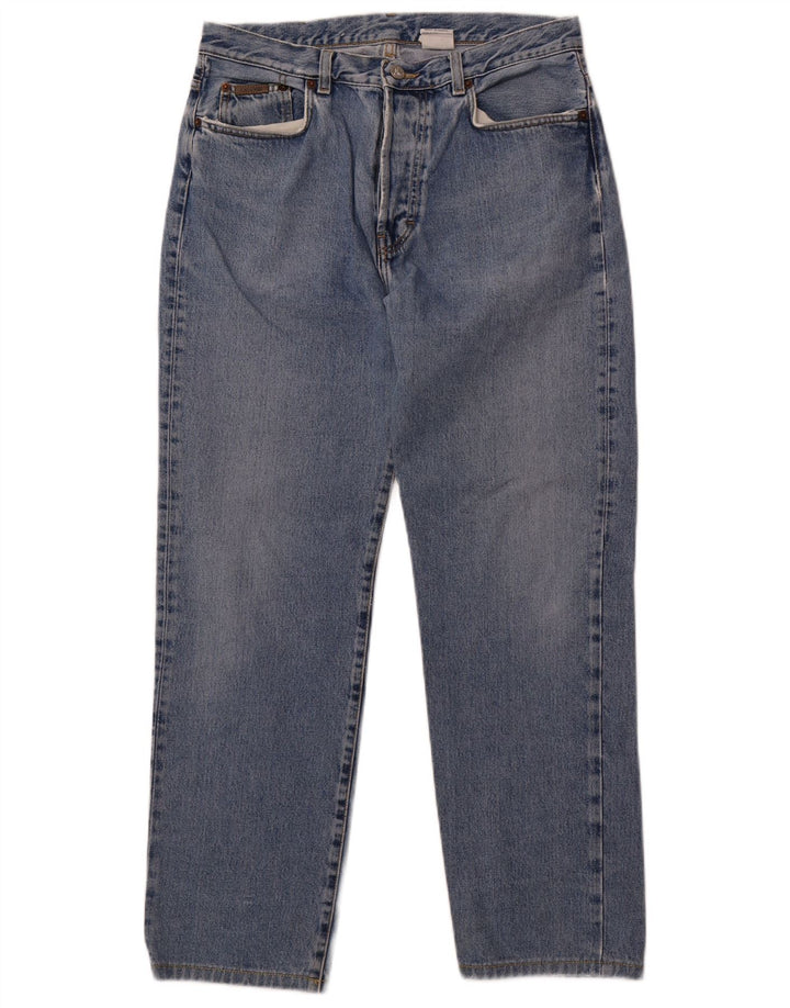 Calvin Klein Dame Jeans med høj talje W33 L29 Blå Bomuld