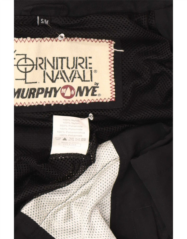 Murphy & Nye Herre grafisk regnjakke med hætte UK 36 Small Black Colourblock