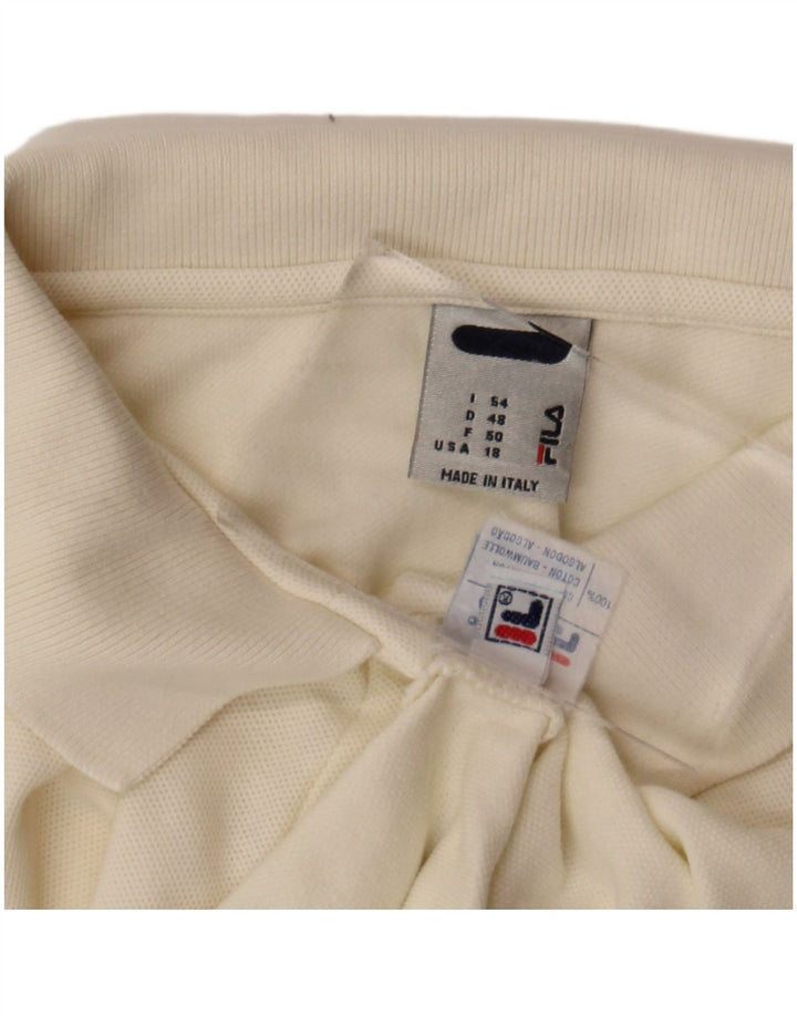 FILA ærmeløs poloshirt til kvinder IT 54 2XL Off White Bomuld