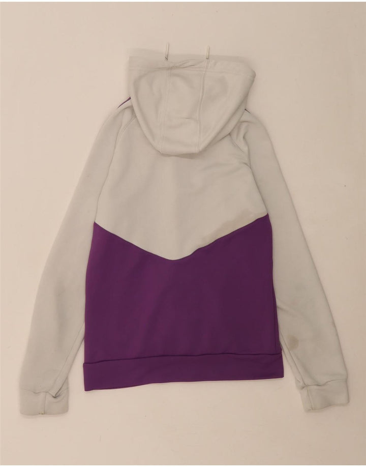 ADIDAS Womens Zip Hoodie Sweater UK 12 Medium Purple Colourblock Polyester Vintage Adidas and Second-Hand Adidas from Messina Hembry 