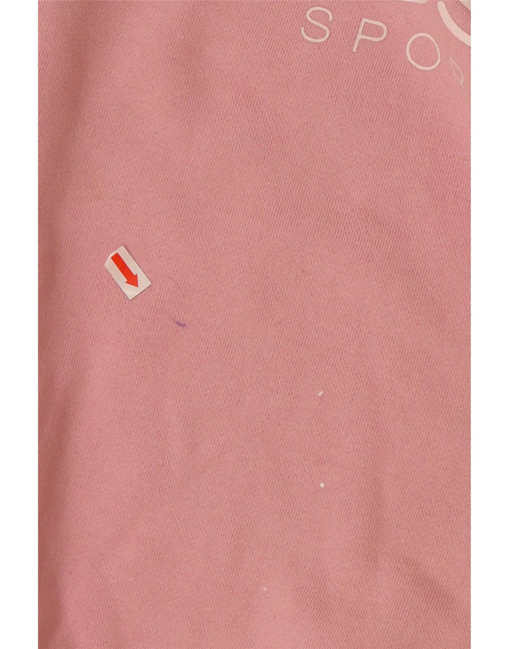 ELLESSE Grafisk Sweatshirt Jumper til kvinder UK 12 Medium Pink Bomuld