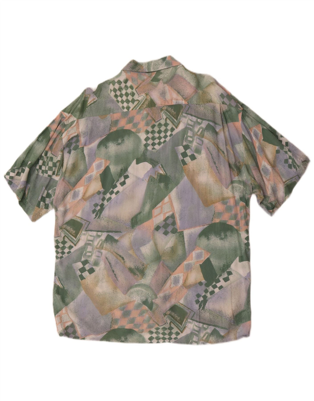 Vintage herre abstrakt mønster skjorte størrelse 41/42 Large Multicolor