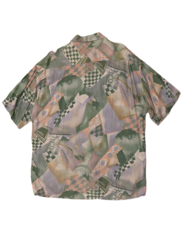 Vintage herre abstrakt mønster skjorte størrelse 41/42 Large Multicolor