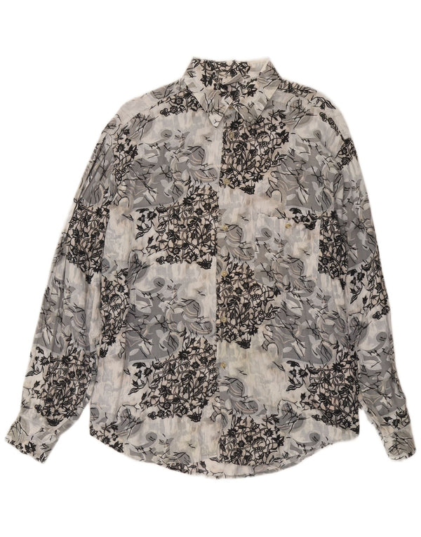 CRIVER Herreskjorte Medium Grey Floral Viscose