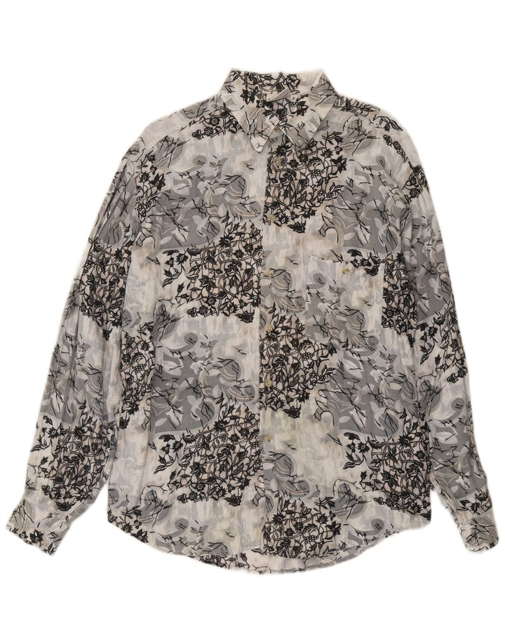 CRIVER Herreskjorte Medium Grey Floral Viscose