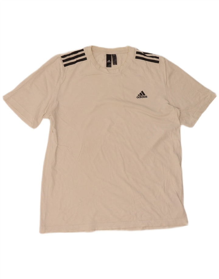 Adidas Herre T-Shirt Top Medium Hvid Bomuld